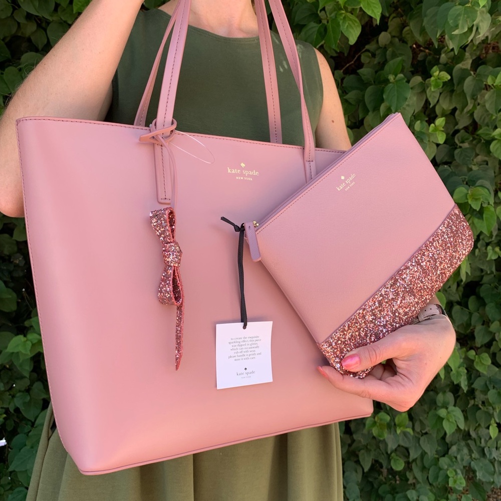 π Kate Spade Karla Seton Drive Leather Tote Setπ - Picture 2 of 8